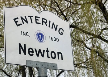 Entering Newton, MA